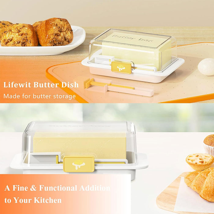 Butter Storage Box with Spoon Airtight Grid PP 280g