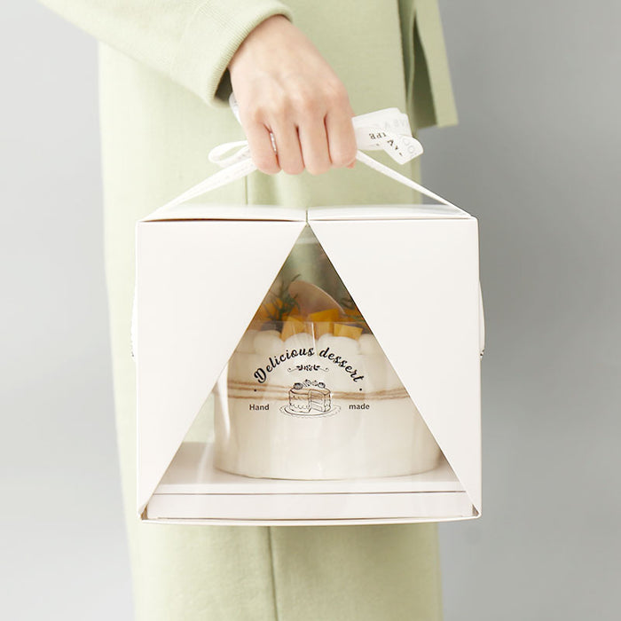10 Pcs Clear Cake Box with Window and Ribbon 4 6 or 8 Inch