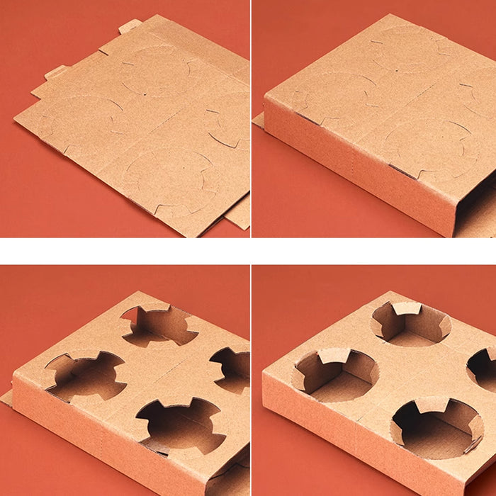 100 Pcs Corrugated Cup Holder Thick Kraft Paper Base