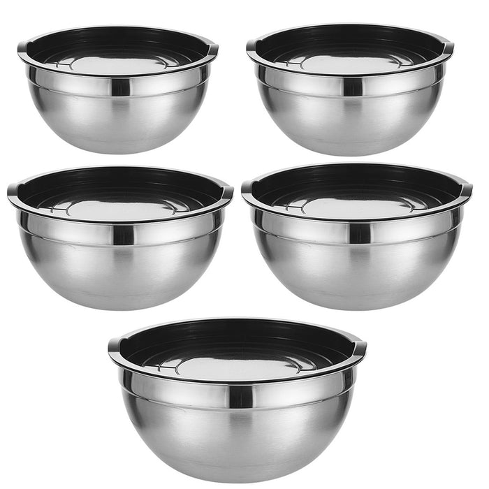 5 Piece Stainless Steel Mixing Bowl Set with Airtight Lids