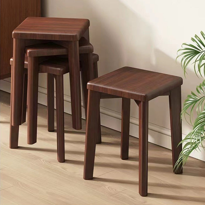 Solid Wood Stool Walnut Colour, 31×31×45cm