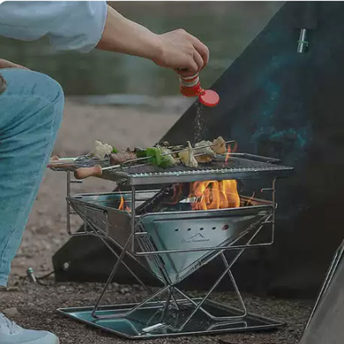 304 Stainless Steel Foldable BBQ Grill with Storage Bag 24.9 x 24 x 21.5 cm
