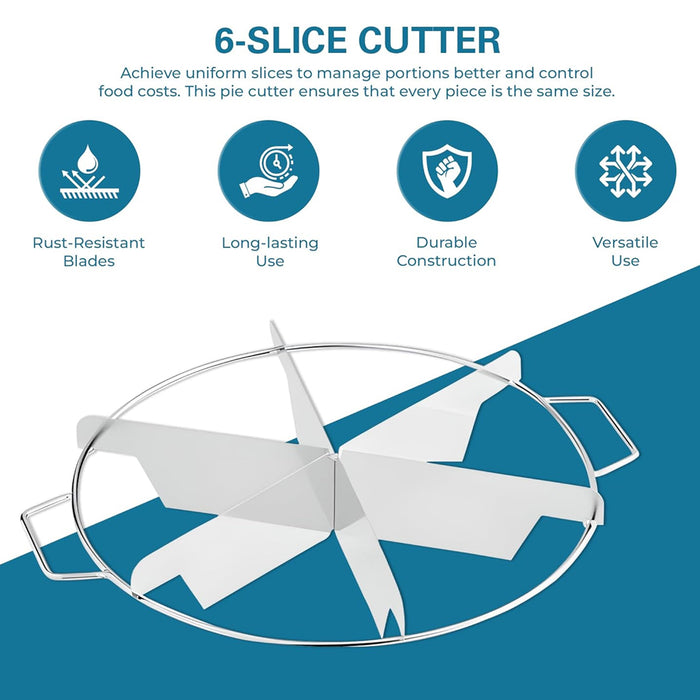 6-Blade Stainless Steel Round Pizza and Cake Cutter 31 x 26.5 cm