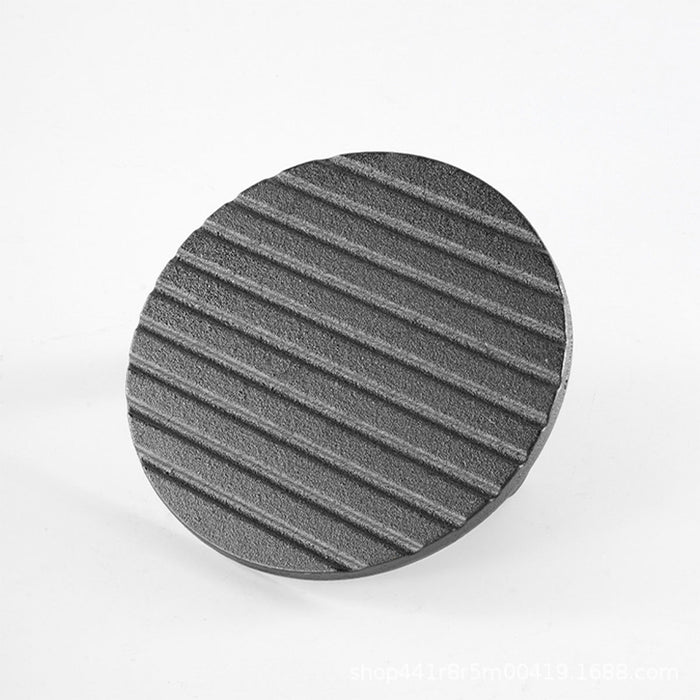 2PCS Cast Iron Meat Press Beech Wood Handle Round Square