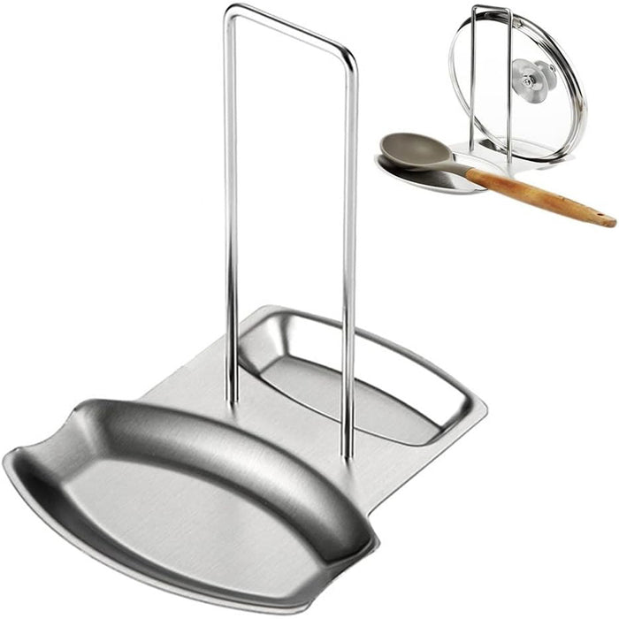 Stainless Steel Pot Lid Spoon Rack With Drip Tray Removable