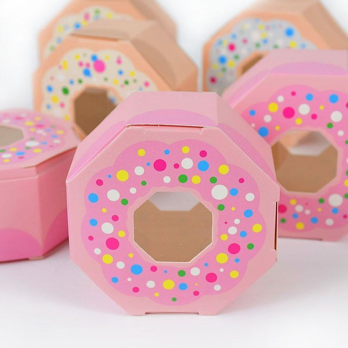 100PCS Doughnut Polygon Candy Boxes – Fun Party Gift Packaging