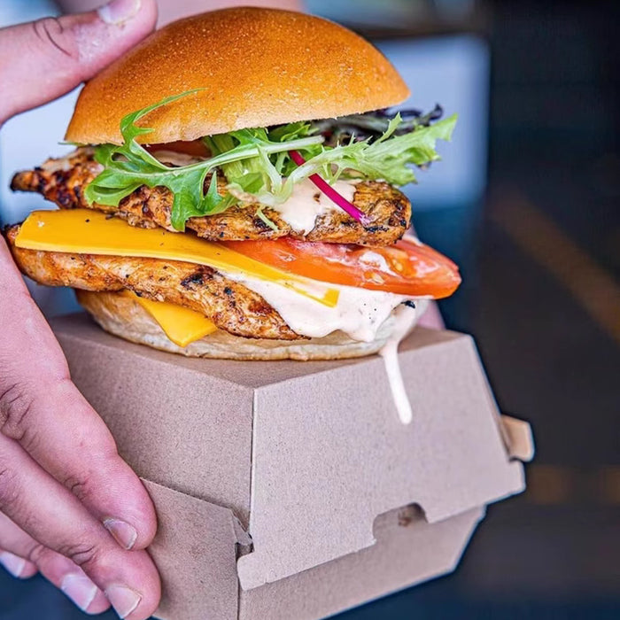 Kraft Paper Hot Dog Boxes - Corrugated Brown Takeaway Food Packaging