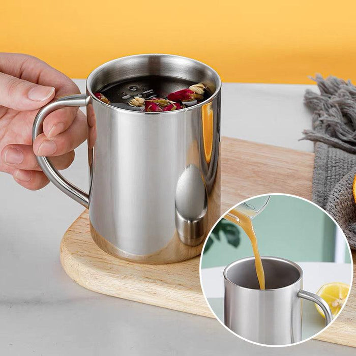2Pcs Stainless Steel Coffee Mugs Double Wall Insulated 380ml
