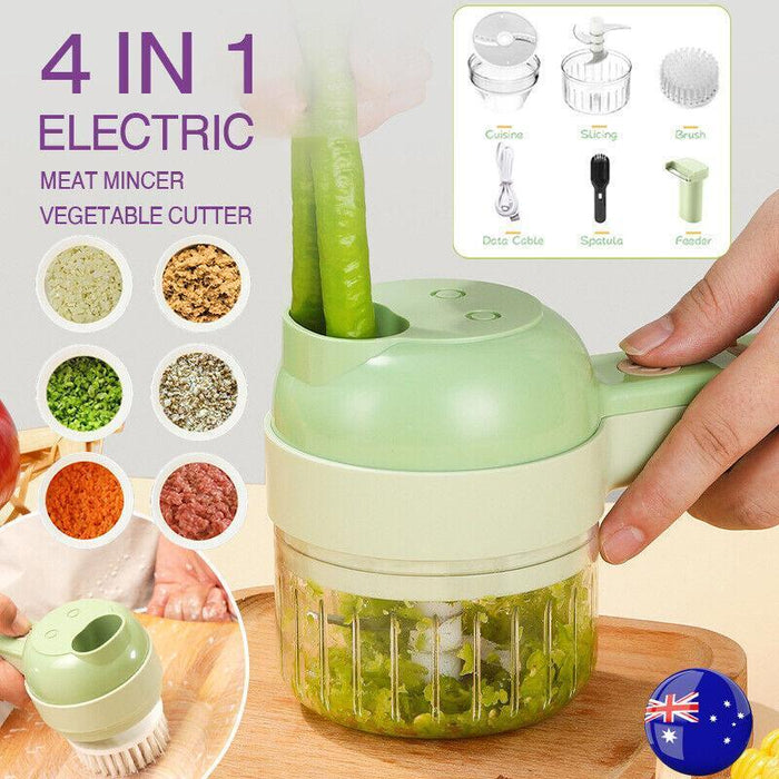 4-in-1 Handheld Electric Food Chopper USB Rechargeable 1500 mAh ABS PP PC