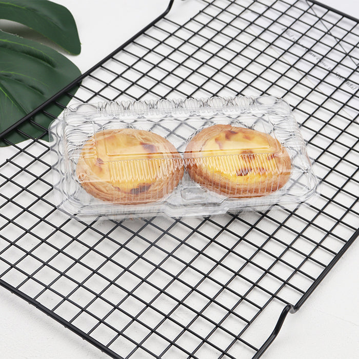 Transparent Plastic Egg Tart Box, 180x95mm - 100 pack