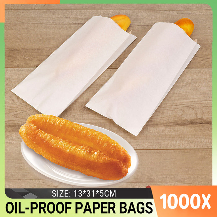 1000 PCS Paper Bag Oil Proof Large Capacity Bakery Bags for Food