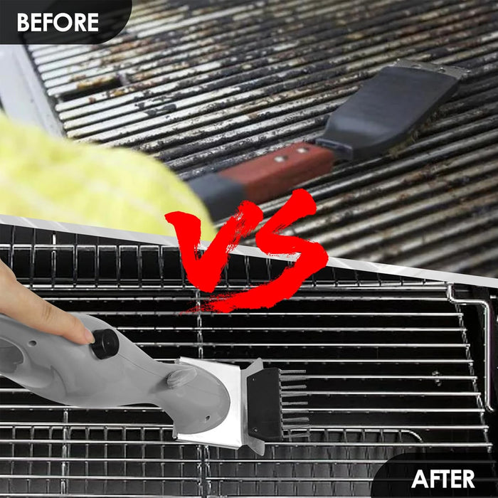 Stainless Steel BBQ Grill Cleaning Brush with Ergonomic Handle 35 x 6 x 9.5 cm
