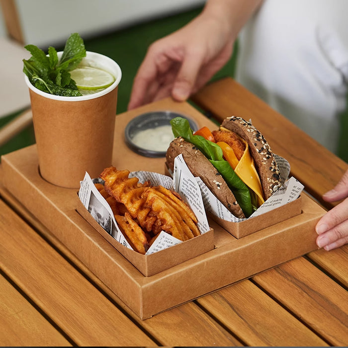 Meal Box for Hamburger Sandwich Snack Packaging, 25/50pcs