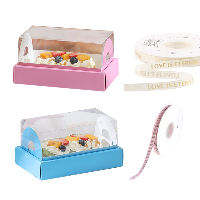 20PCS Transparent Long Cake Roll Boxes – Elegant Bakery Packaging