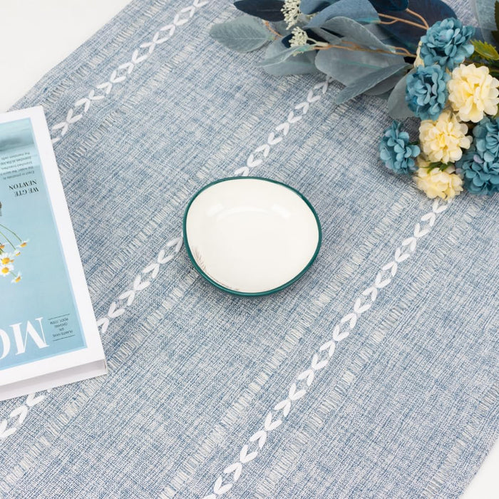 Solid Colour Woven Table Runner, 1830mm - Blue