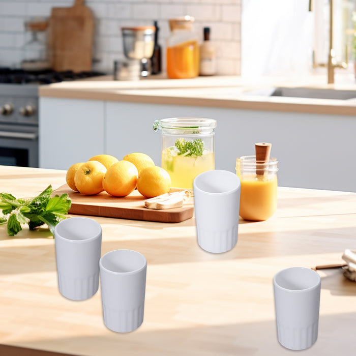 10 Pcs Melamine Tumbler Mugs Shatterproof White 98mm