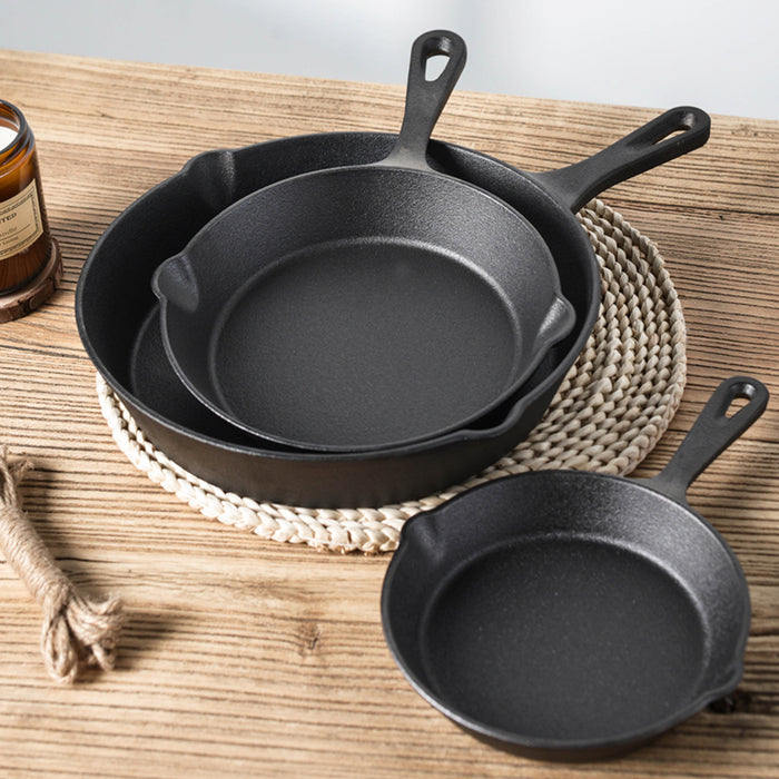 3Pcs Cast Iron Frying Pan Set Non-Stick for All Stovetops