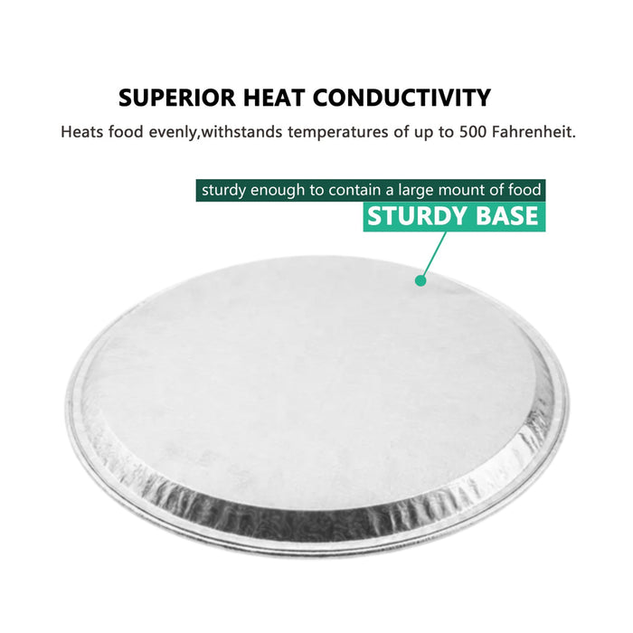50 Pcs Disposable Aluminium Foil Pizza Tray Round 31 cm 940 ml Capacity