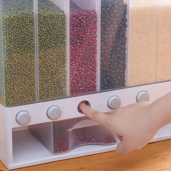 Wall Mounted Automatic Rice Dispenser With Compartments