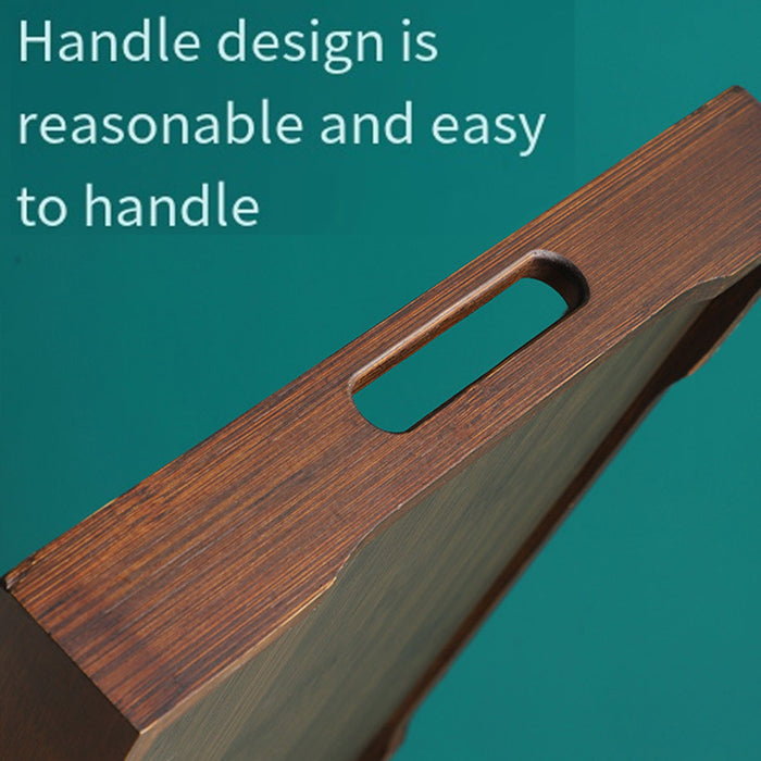 Bamboo Tea Serving Tray Walnut Colour with Handles