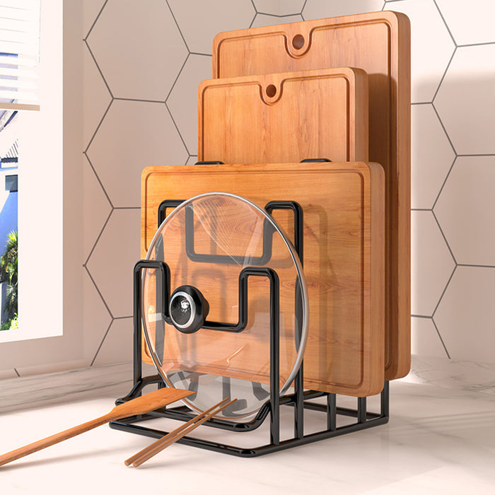 2 Pcs Metal Cutting Board Stand Vertical Holder Black