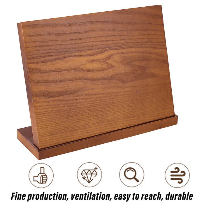 Wooden Magnetic Knife Holder with Non-Slip Base Stand