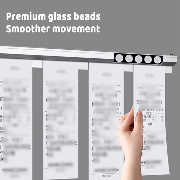 50cm Aluminum Alloy Ticket Holder with Glass Bead Rail Self-Adhesive
