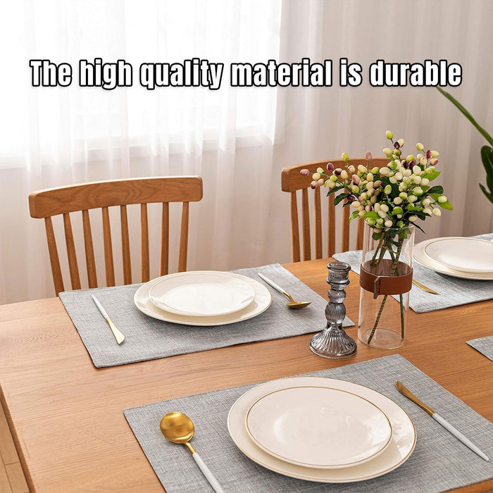 4pcs PVC Braided Placemat Heat Insulation Mat Home Non-slip Waterproof Coaster