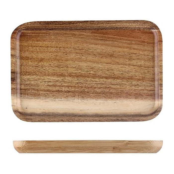 Wooden Square Cake Tray with Glass Cover Dessert Stand