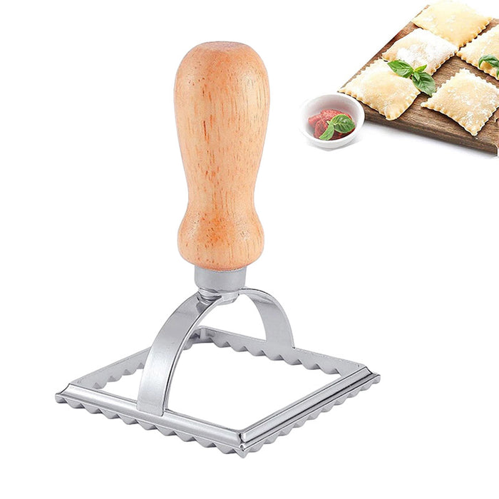 3 Pcs Embossed Dumpling Biscuit Mould Set Zinc Alloy Wood Handle