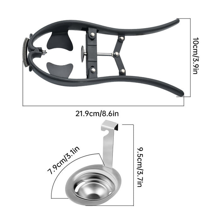 2-in-1 Egg Cracker Opener with Egg White Separator 304 Stainless Steel ABS 21.9 cm
