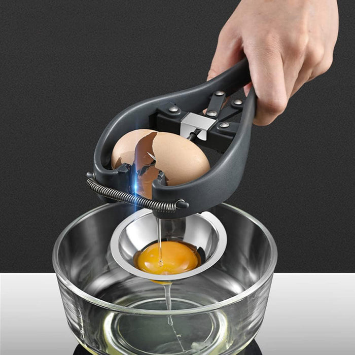 2-in-1 Egg Cracker Opener with Egg White Separator 304 Stainless Steel ABS 21.9 cm