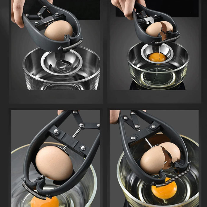 2-in-1 Egg Cracker Opener with Egg White Separator 304 Stainless Steel ABS 21.9 cm