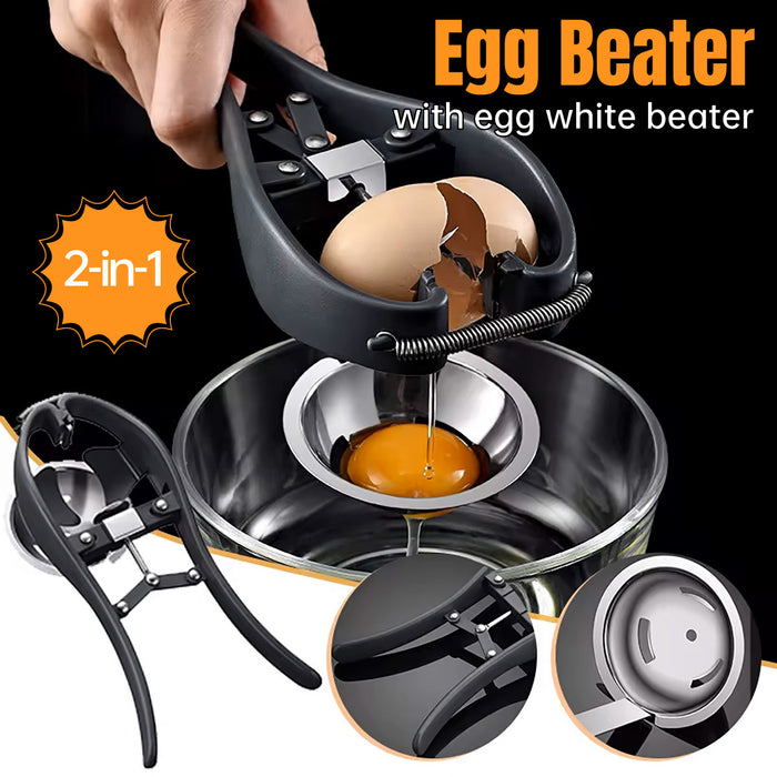 2-in-1 Egg Cracker Opener with Egg White Separator 304 Stainless Steel ABS 21.9 cm