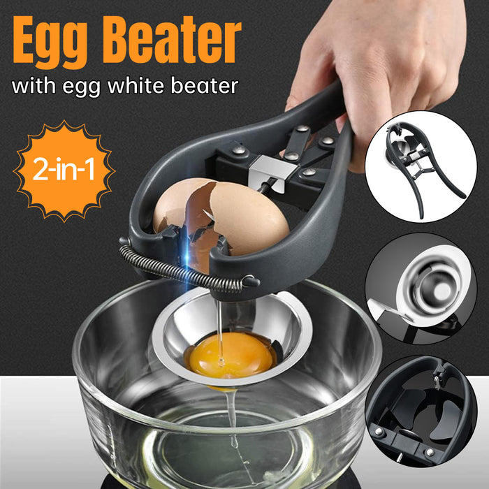2-in-1 Egg Cracker Opener with Egg White Separator 304 Stainless Steel ABS 21.9 cm