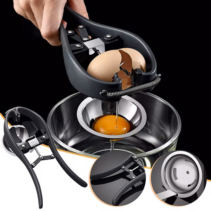 2-in-1 Egg Cracker Opener with Egg White Separator 304 Stainless Steel ABS 21.9 cm
