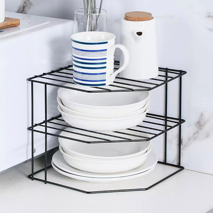 3-Tier Iron Kitchen Storage Rack 225×225×195mm, Black,White