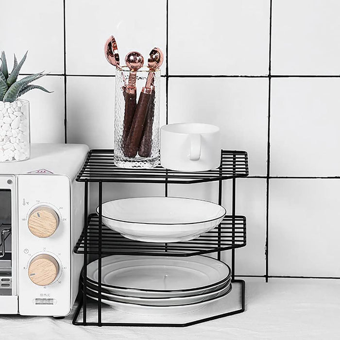 3-Tier Iron Kitchen Storage Rack 225×225×195mm, Black,White