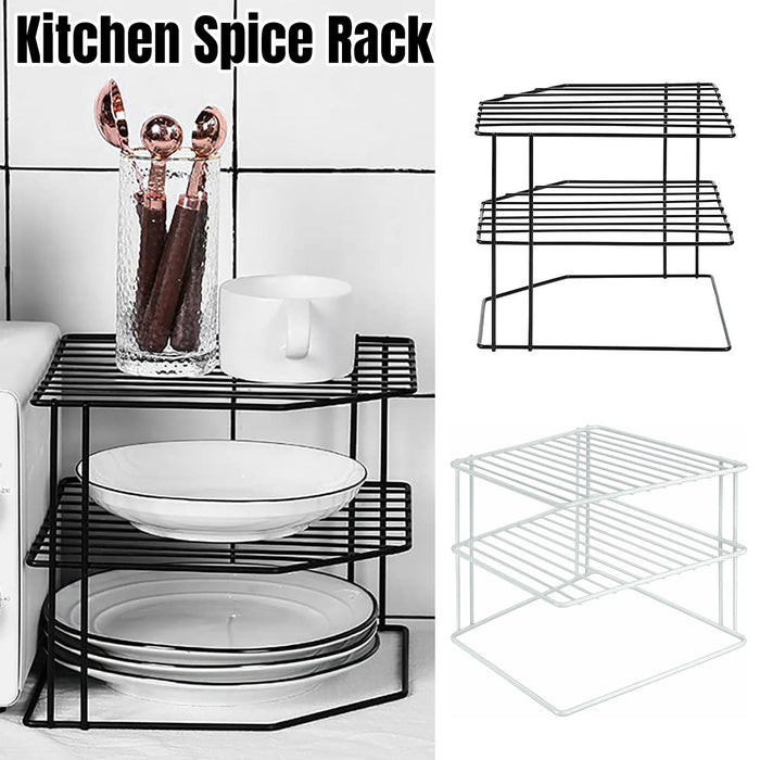 3-Tier Iron Kitchen Storage Rack 225×225×195mm, Black,White