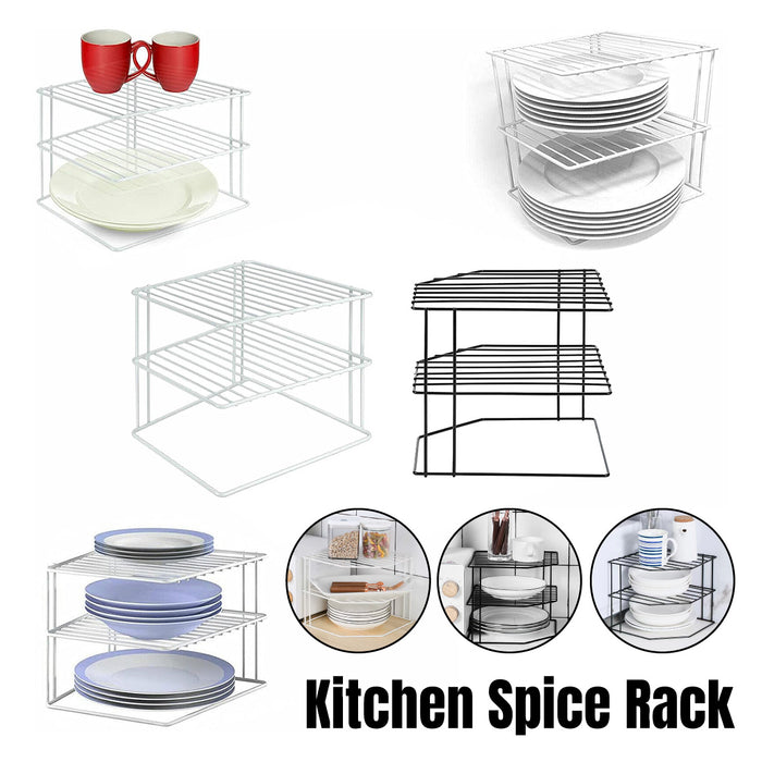 3-Tier Iron Kitchen Storage Rack 225×225×195mm, Black,White