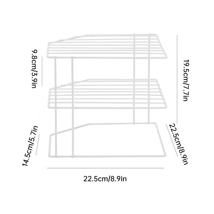 3-Tier Iron Kitchen Storage Rack 225×225×195mm, Black,White
