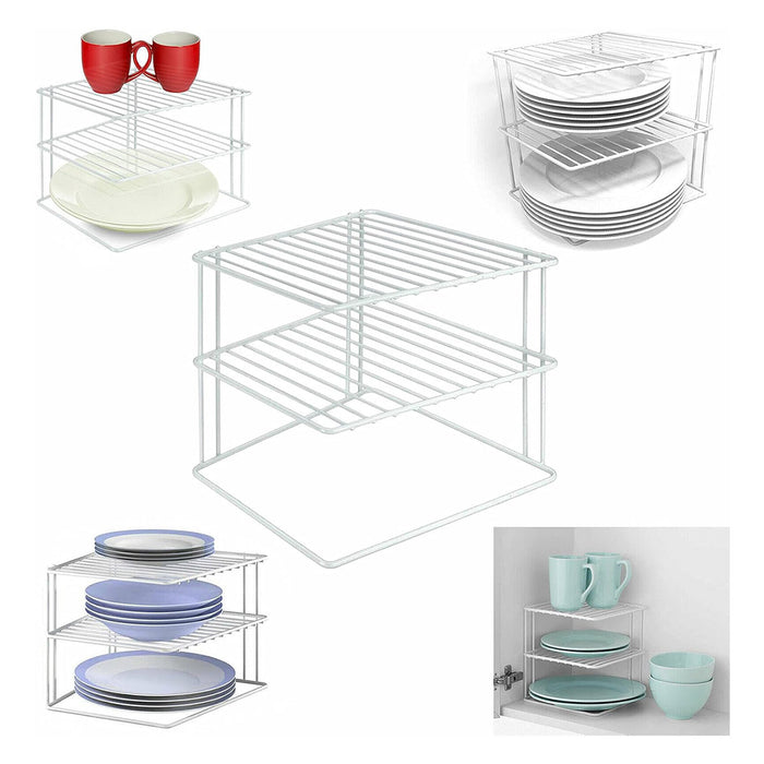 3-Tier Iron Kitchen Storage Rack 225×225×195mm, Black,White