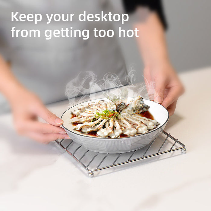 4 Pcs Iron Wire Heat Insulating Trivet Mat 18.5 x 18.5 cm Kitchen Pot Holder