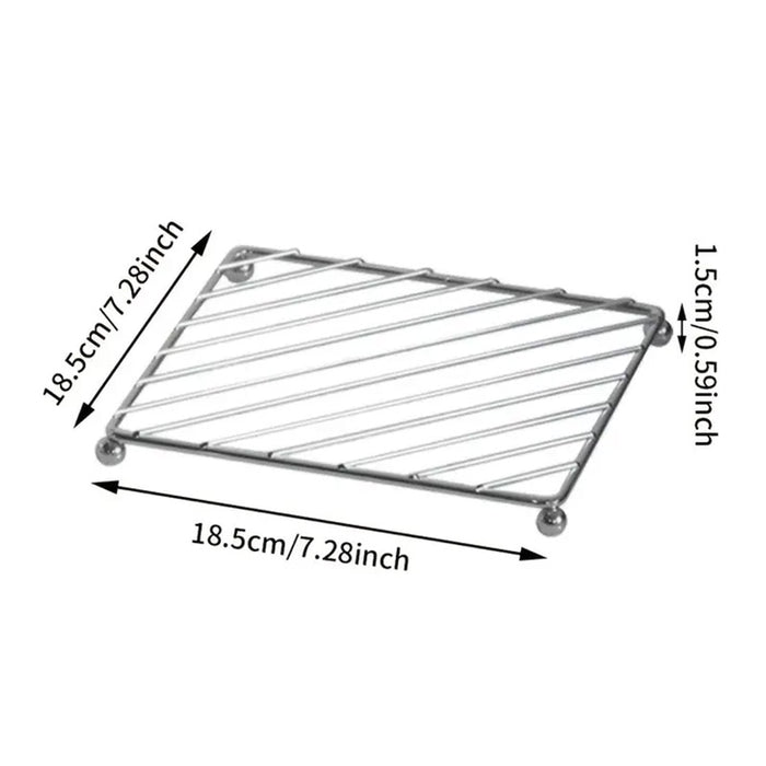 4 Pcs Iron Wire Heat Insulating Trivet Mat 18.5 x 18.5 cm Kitchen Pot Holder