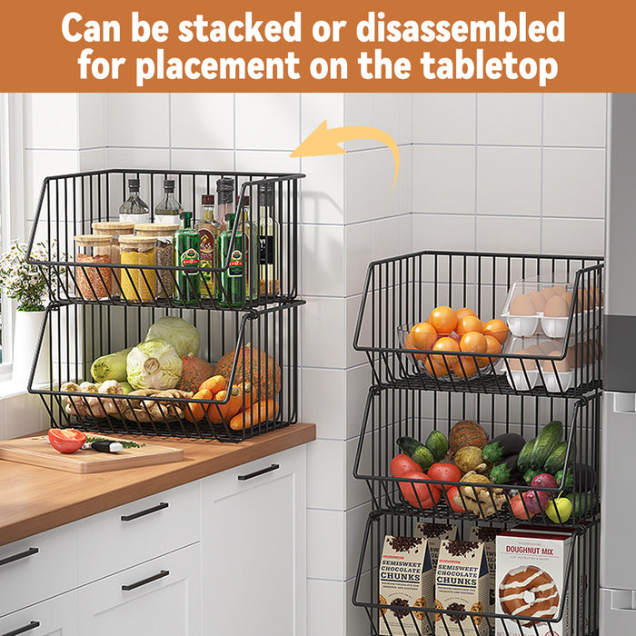 5 Layer Kitchen Storage Rack With Locking Wheels Black