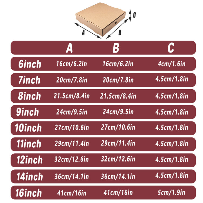 25PCS Pizza Boxes – Durable Corrugated Takeaway Packaging
