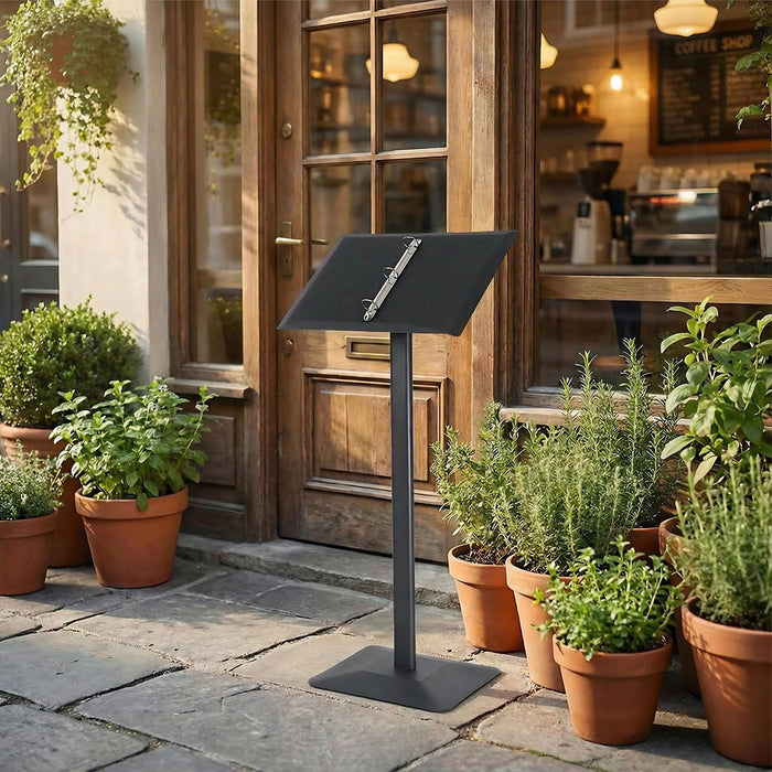 Restaurant Menu Display Stand 115cm with 3-Ring Binder Anti-Slip Base