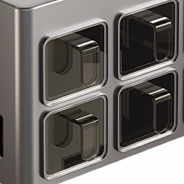 Wall-Mounted Spice Rack with Knife Holder 4 Sealed Drawers