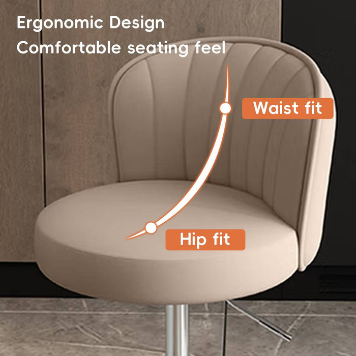 Swivel Cashier High Stool with Backrest 360 Rotation
