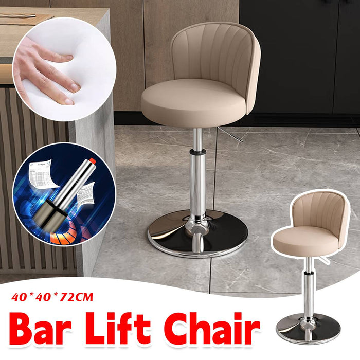 Swivel Cashier High Stool with Backrest 360 Rotation